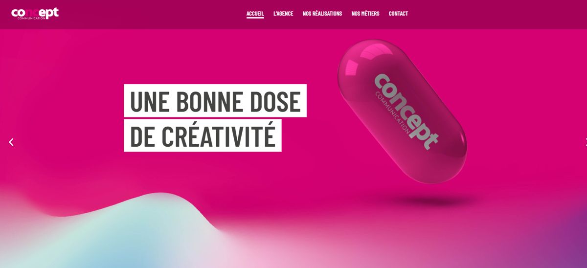 Page d'accueil du site concept.nc